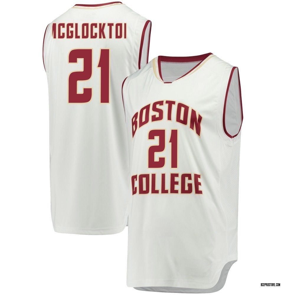 Men's Devin Mcglockton Boston College Eagles Replica Basketball Jersey - White