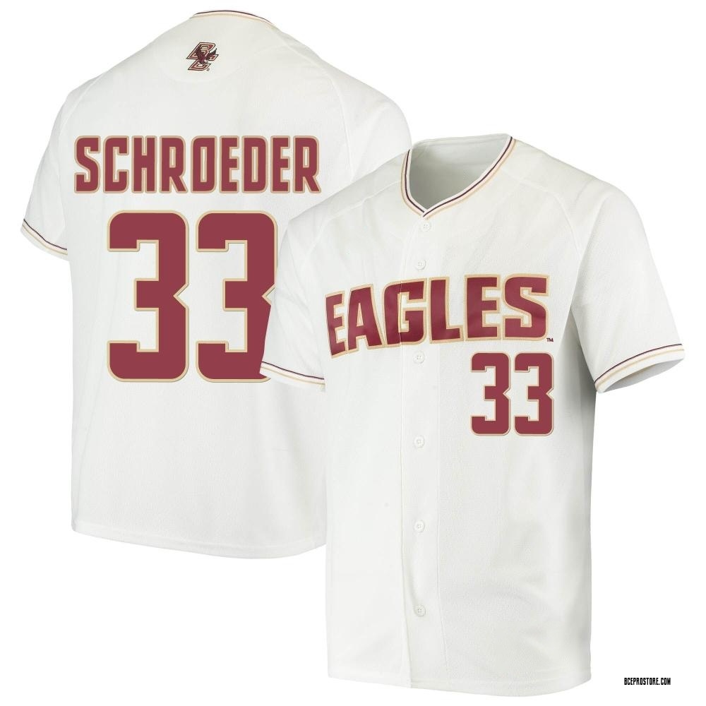 Men's Eric Schroeder Boston College Eagles Replica Performance Baseball Jersey - White
