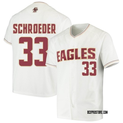 Men's Eric Schroeder Boston College Eagles Replica Performance Baseball Jersey - White