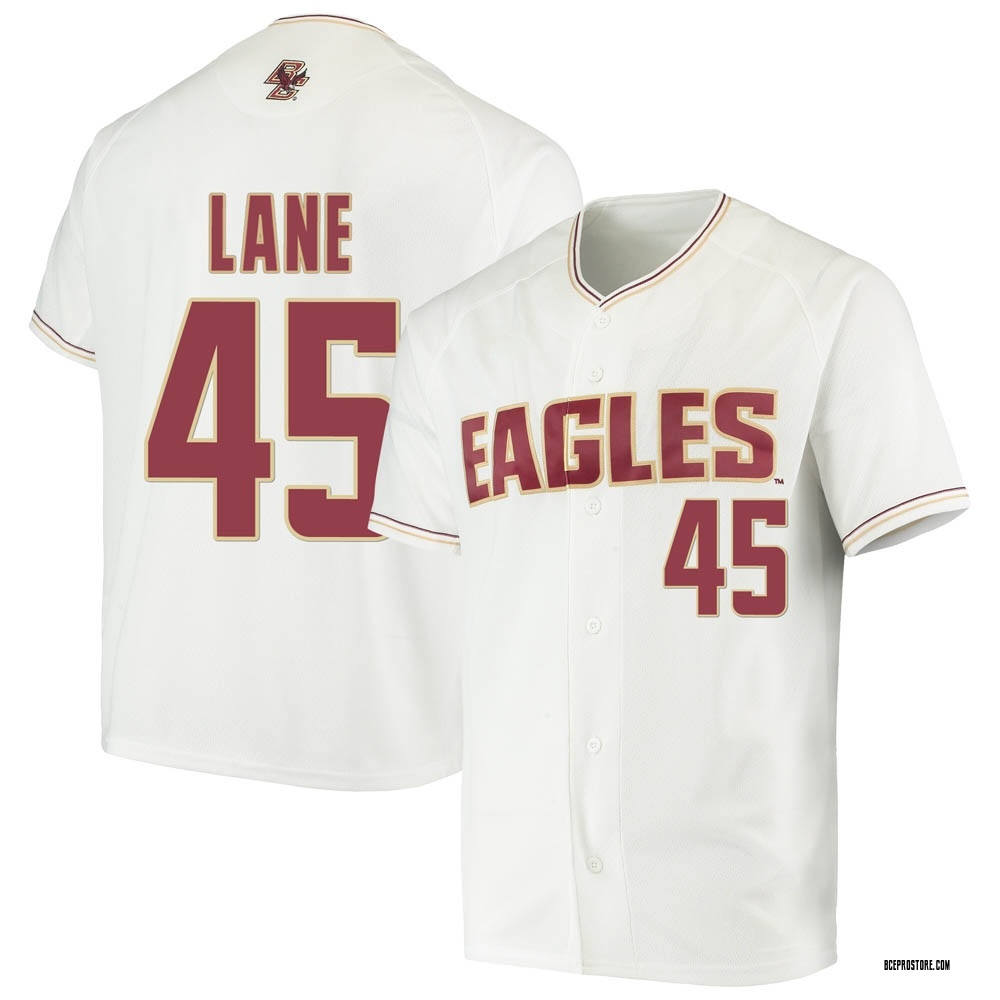 Men's Travis Lane Boston College Eagles Replica Performance Baseball Jersey - White