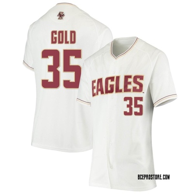 Women's Joe Gold Boston College Eagles Replica White Performance Baseball Jersey - Gold