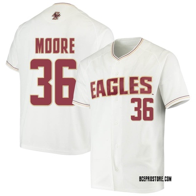 Youth Evan Moore Boston College Eagles Replica Performance Baseball Jersey - White